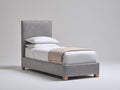 Lit simple - Tissu - 209x101x123 cm - Gris clair - Scandinave