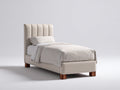 Lit simple - Similicuir - 211x103x126 cm - Beige clair - Contemporain