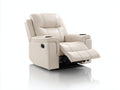Fauteuil relax - similicuir - 102 x 96 x 106 cm - crème - style contemporain
