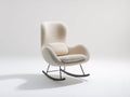 Fauteuil à bascule - tissu bouclé-métal - 81x74x100 cm - crème-noir - contemporain