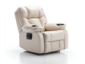 Fauteuil relax - similicuir - 101 x 97 x 110 cm - ivoire - style classique contemporain