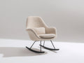 Fauteuil à bascule - tissu bouclé-métal - 80x73x93 cm - crème-noir - contemporain