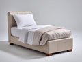 Lit simple - Similicuir - 210x104x118 cm - Beige - Moderne