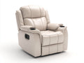 Fauteuil relax - similicuir - 104 x 98 x 109 cm - crème clair - style moderne